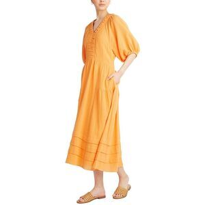Draper James Womens Chloe V-Neck Midi Dress